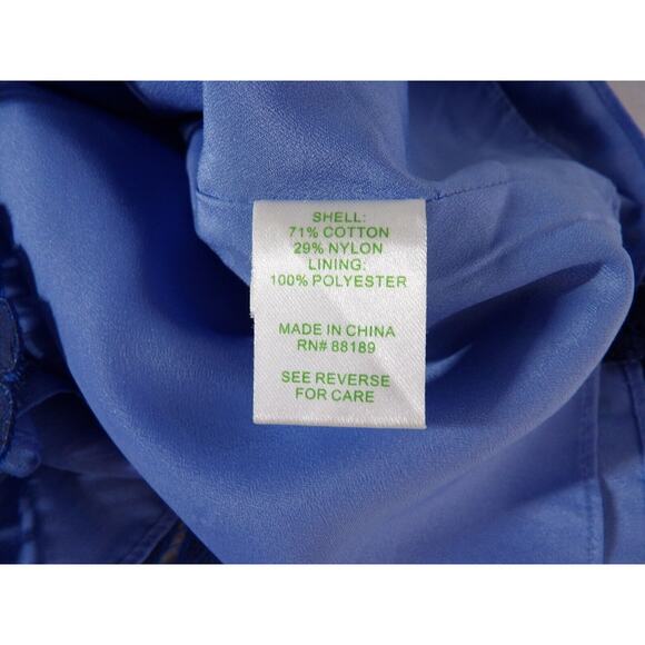 Lilly Pulitzer Sz 2 Dress Blue Lace Peplum Knee Modest Sleeveless Eyelet Keyhole - Picture 7 of 14